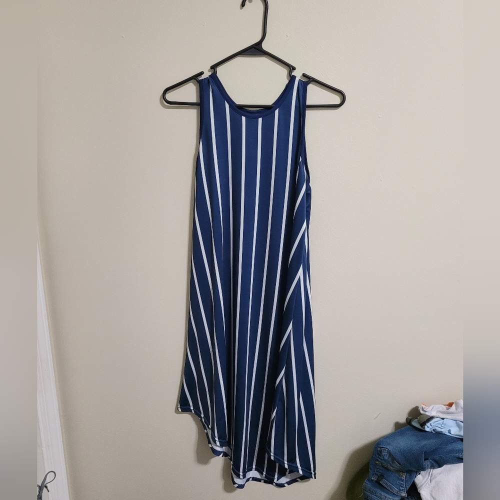 WESTLOOP BLUE and White  Striped Dress